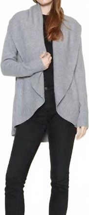 Look by M Heather Pleats Shawl Cardigan In Frost