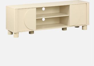 Sweeek Mueble De Tv Ex&oacute;tico Efecto Madera Con 2 Puertas Reversibles, 155cm