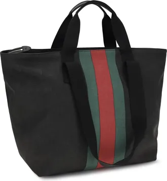 Gucci Mens Tote Bag Web Stripe Black Nika Vrv-Black-T.g Cotton Shoulder Vrv/black/t.g
