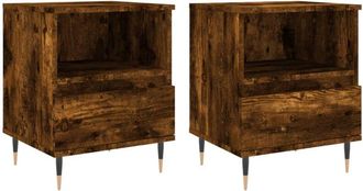 vidaXL Vidaxl - Bedside Cabinets 2 pcs Smoked Oak 40x35x50 cm Engineered Wood