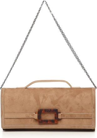 Roger Vivier Belle Vivier Suede Clutch Bag