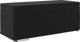 vidaXL Pouf Nero 101 X 41 X 40 Cm Velluto E Legno Ingegnerizzato Vidaxl