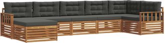 vidaXL Conjunto De Sof&aacute;s De Exterior 7 Uds. Natural Y Antracita Vidaxl