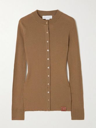 Stella McCartney Cardigan In Lana A Coste - Marrone