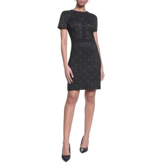 Karl Lagerfeld Millie Dot Minidress in Black/Soft White/Black at Nordstrom, Size 10