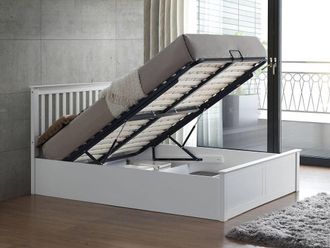 Bedmaster Malmo Wooden Ottoman Bed in White | Size: Double