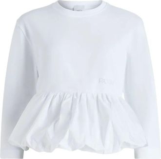 Patou Ruffle Hem T-Shirt In Organic Cotton And Faille Clothing