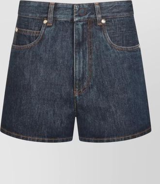 Fendi denim shorts with pockets and loops