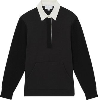 Reiss Noa Open Collar Wool & Cashmere-Blend Polo Shirt