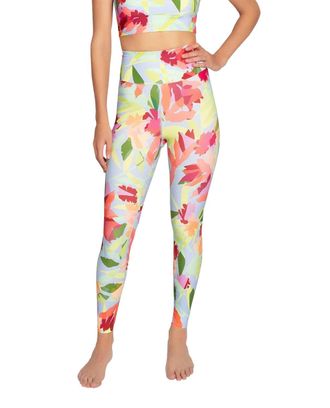 Nicole Miller High Rise Leggings In Oasis Light Blue