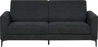 Beliani Beliani - Sof&aacute; Moderno Retro Patas Negras Tapizado 3 Plazas Tela Poli&eacute;ster Negro Fenes