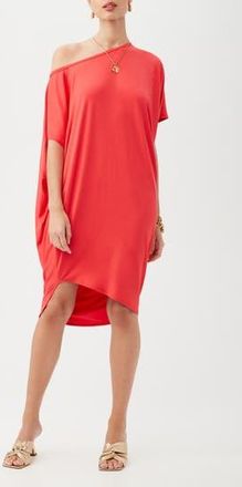 Trina Turk Radiant One-Shoulder Asymmetric Shift Dress in Moroccan Sunset at Nordstrom Rack, Size X-Large
