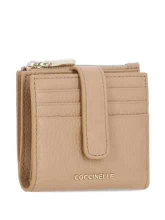 Coccinelle Leren portemonnee met ritssluiting - Beige
