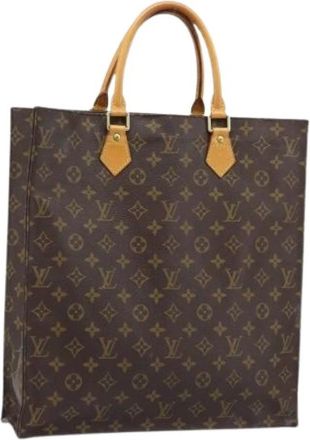Louis Vuitton Pre-owned Monogram Canvas Tote Bag - Dames - Vintage Shopper - Bruin - ONE Size - Leer - Vintage