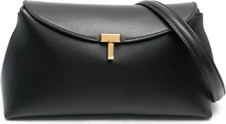 Toteme T-Lock Leather Clutch Bag