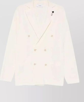 Lardini men double breasted knit jacket long sleeves