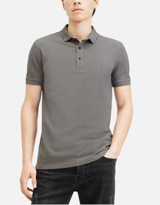 AllSaints Allsaints Mens All Saints Mens Polo Shirt Reform Summer Tee - Grey - Size: 46