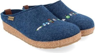 Haflinger Grizzly Pistengl&uuml;ck Hausschuhe - Unisex | blau