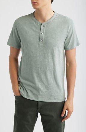 Rag & Bone Classic Short Sleeve Henley in Blue Grey at Nordstrom, Size Xx-Large