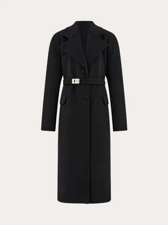 Ferragamo Women Single breasted coat Black