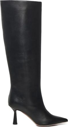 Giuliano Galiano 80 mm kalfsleren laarzen met puntige neus - Zwart