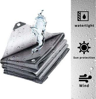 OEM Lona Protectora De 3,2 M, Lona Con Ojales, Lona Protectora Resistente Al Desgarro, Lona Impermeable Ideal Para Le&ntilde;a, Jard&iacute;n Y Coches