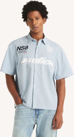Nautica Mens Striped Short-Sleeve Shirt