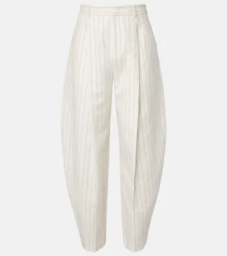 Ralph Lauren Collection Pantaloni Harlo in misto cotone a righe