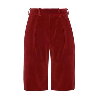 Alexandre Vauthier Rechtgesneden Kostuumbroek - Dames - Korte Broeken - Rood - XS - Leer - Korte Broeken
