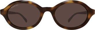 Gucci Sunglasses, female, Brown, Size: 51 MM Oval Sunglasses