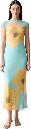 Never Fully Dressed Floral Knit Mini Jurk - Dames - Maxi kleedjes - Veelkleurig - XS - Polyester - Kleedjes