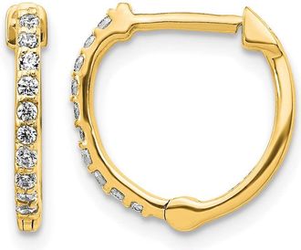 Diamond2Deal 14k Gold 1/5 Ct Lab Grown Diamond Hinged Hoop Earrings