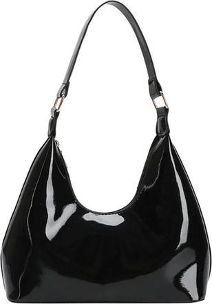 Generic Compatible For Retro Shoulder Bags Leather Armpit Bag Style Womens Handbag Lady(Black)
