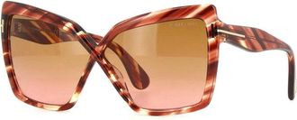 Tom Ford FT119554F Cat-Eye Tortoiseshell Sunglasses - Red