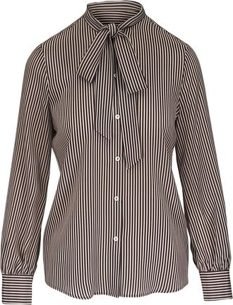 Nili Lotan Blusa Irina a righe - Marrone