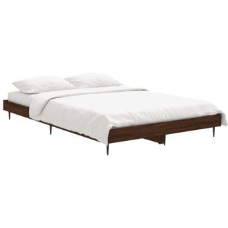 vidaXL Estructura De Cama Sin Colch&oacute;n Madera Marr&oacute;n Roble 120x190 Cm Vidaxl