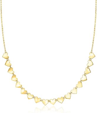 Canaria Canaria Italian 10kt Yellow Gold Central Heart Station Necklace