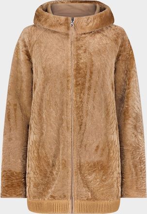 Gorski Reversible Shearling Lamb Zip Parka Jacket With Side Slits
