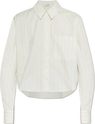 Anine Bing Essie Shirt - Dames - Overhemden - Beige - M - Katoen - Overhemden