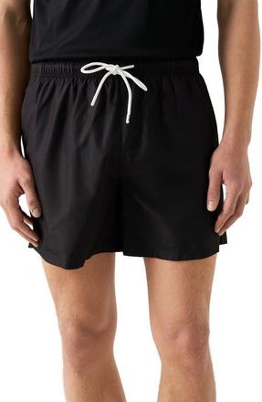 Eton Solid Swim Trunks in Black at Nordstrom, Size Xx-Large