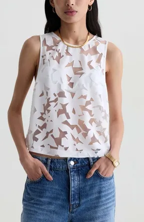 AG - Adriano Goldschmied Emilee Sheer Sleeveless Top in First Bloom at Nordstrom, Size X-Small