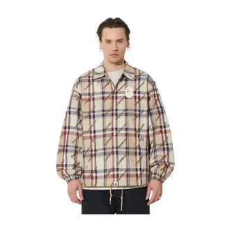 A Bathing Ape A Bathing Ape, Jassen, Heren, Veelkleurig, S, Katoen, Logo Check Patroon Coach Jack