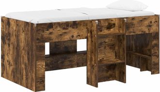 vidaXL Marco De Cama Alta Para Ni&ntilde;os Roble Ahumado 80 X 160 Cm Vidaxl