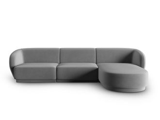 CXL by Christian Lacroix Sof&aacute; esquinero modular derecho 4 plazas de terciopelo gris