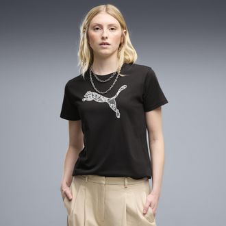 Puma T-shirt Graphics Lace Cat da donna, Abbigliamento, Nero, XL