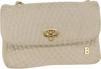 Bally Vintage Chain Quilted Leather Leather Shoulder Bag Bag (Pre-Owned)