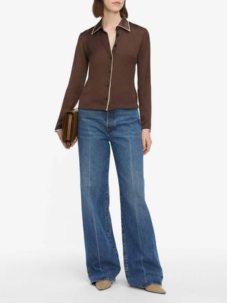 Frame Denim Slim Essential Shirt In Brown