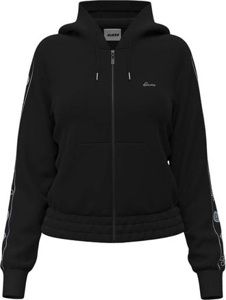 Guess Amalia Full Zip Hooded Vest - Dames - Vesten met rits - Zwart - M - Hoodies & sweatvesten