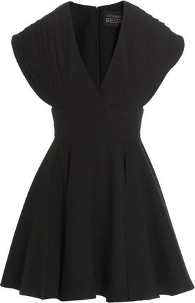 Giovanni Bedin Black Plisse detail mini dress