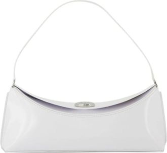 Jacquemus Witte Patentleren Tas met Tophandvat - Dames - Schoudertassen - Wit - ONE Size - Leer - Tassen